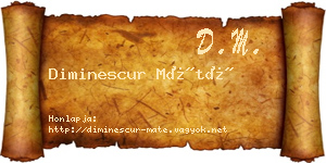 Diminescur Máté névjegykártya